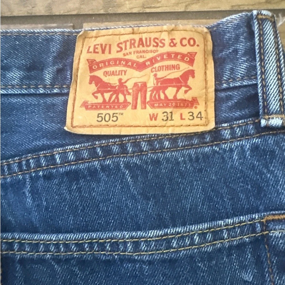 Levi's 505 Jeans Mens 31x34 Blue Excellent Regular Fit Straight Leg Denim